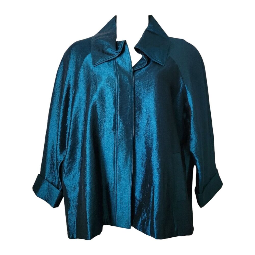 Chico's Metallic Blue Blazer size 3